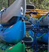 NEXUS frame strapped onto a blue raft